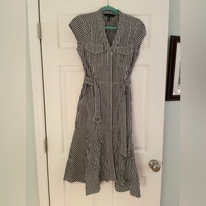 White House black market seersucker utility dress. Brand new. Never worn